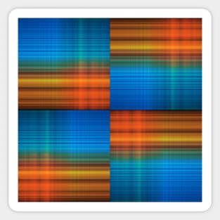 Fine blue, green and ocher plaid pattern Sticker